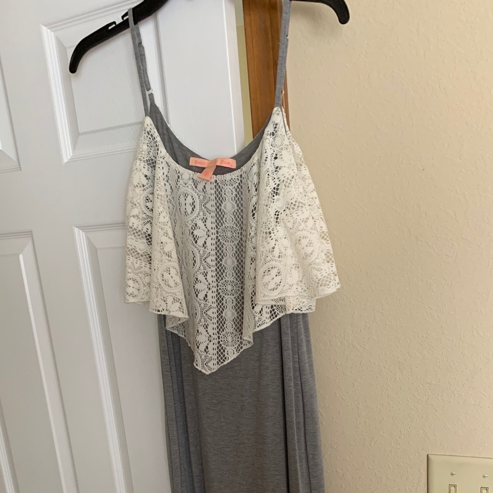 ivory & gray maxi dress